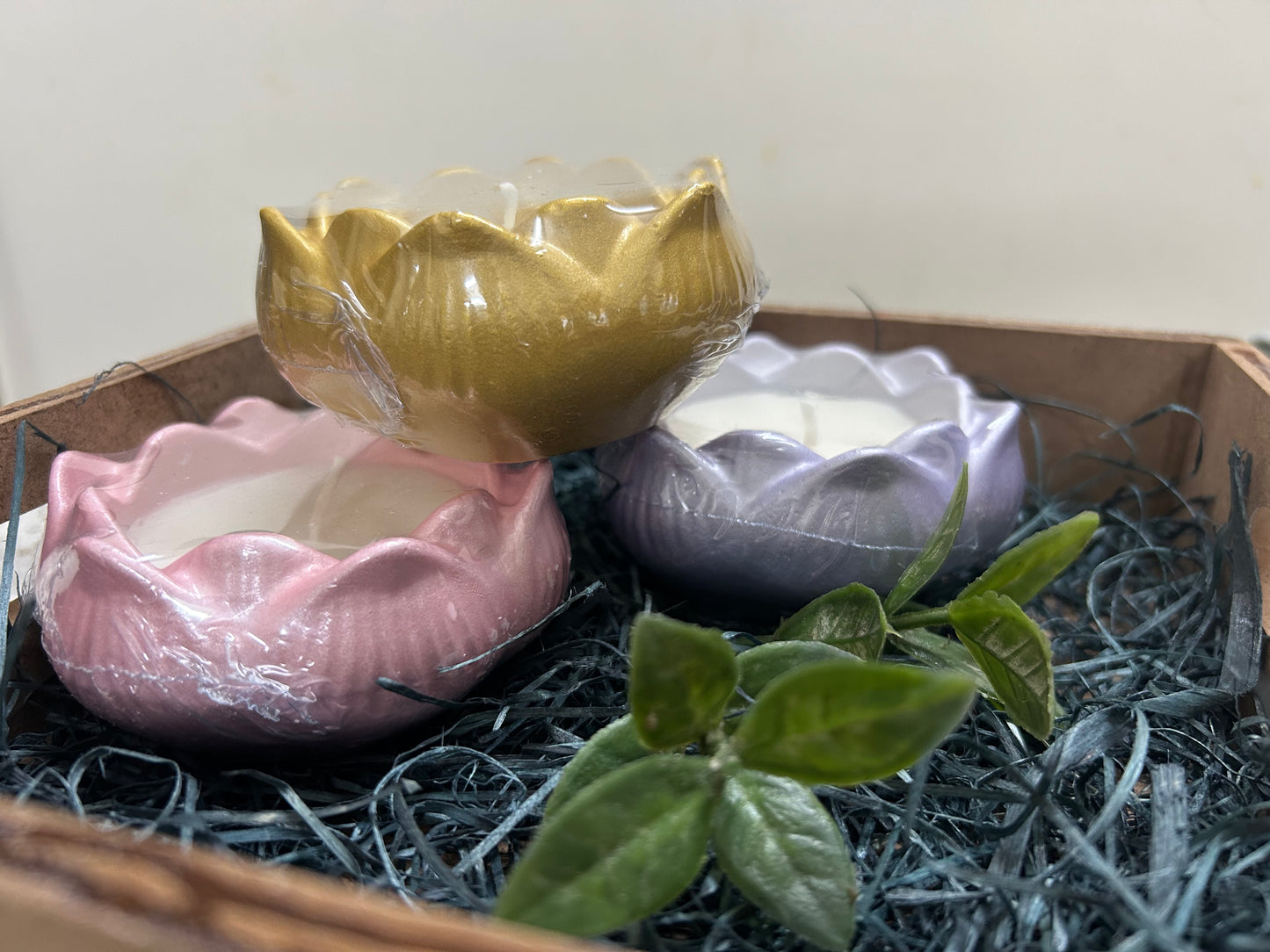 Lotus shaped candle