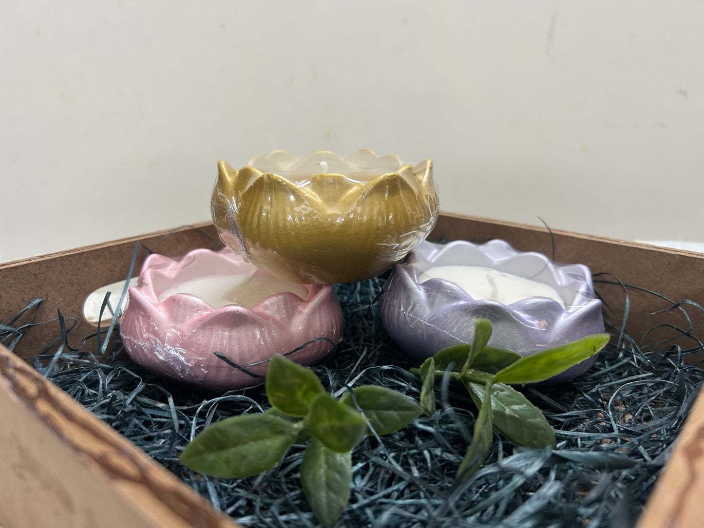 Lotus shaped candle