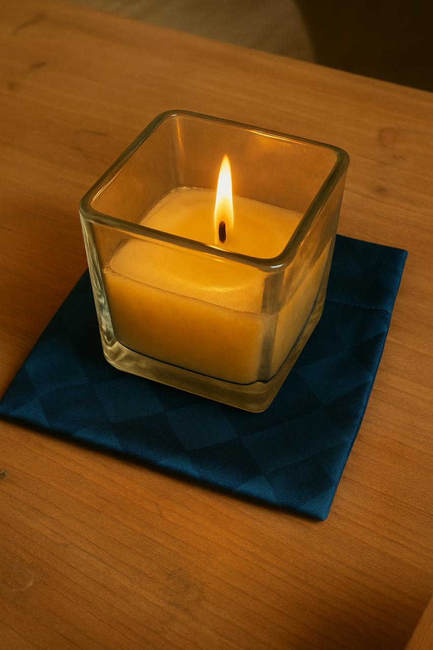 Transparent Glass Jar with Gel Wax (Square Shape) / DIY Candle making/ colorful gel wax tea candles for festivals / gifting / Smokeless & long-lasting /Cozy Home Decor