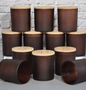 Black wiskey Votives with Wooden lid - Image 2