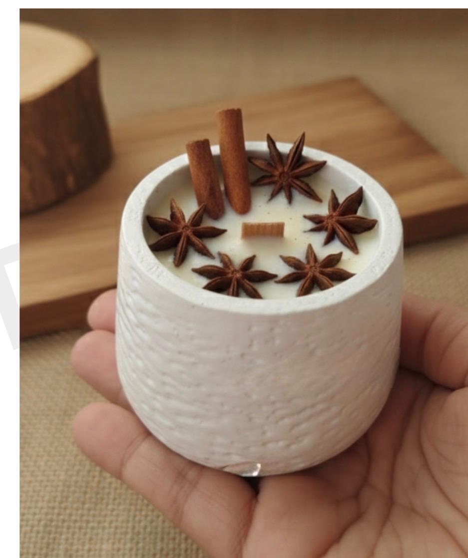 Rugged candle Jar (Concret)