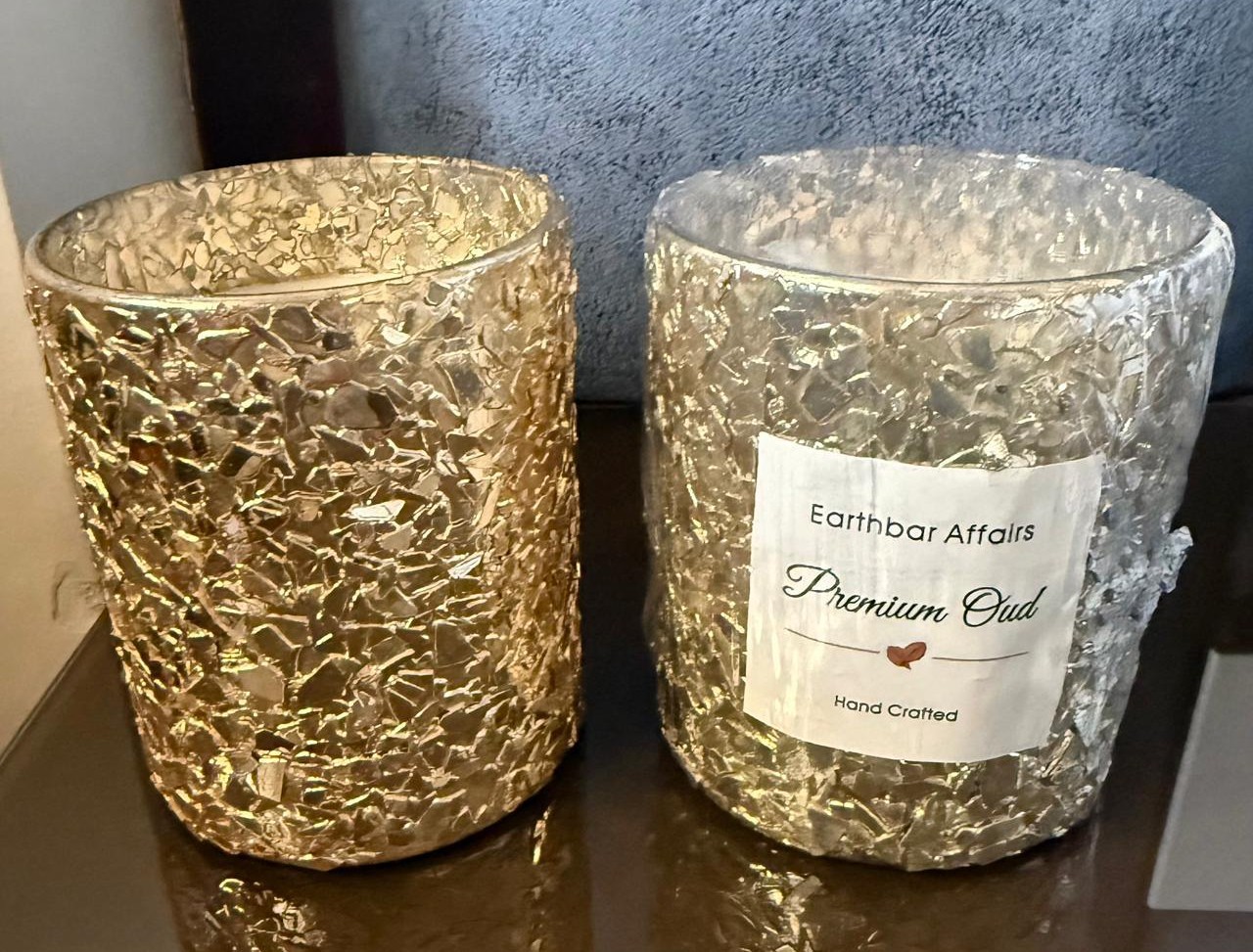 Silver Cracnle candle jar - Image 2