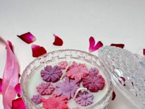 Vintage Footed Glass Bowl with lid